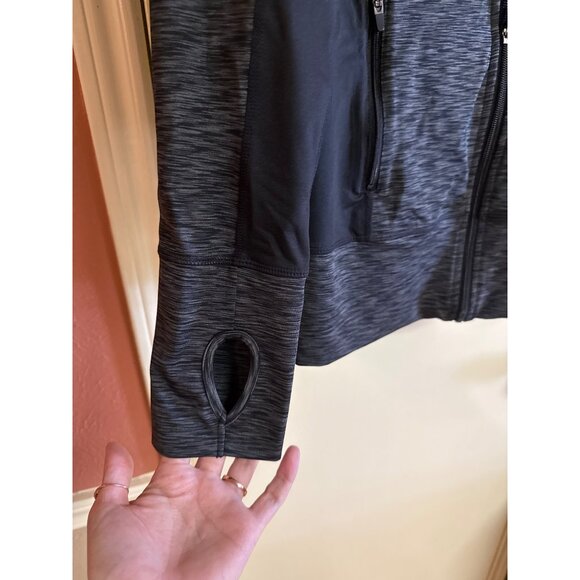 Ideology Womens Gray & Black Zip-Up Jacket M Polyester/Spandex Activewear With T - Picture 3 of 6
